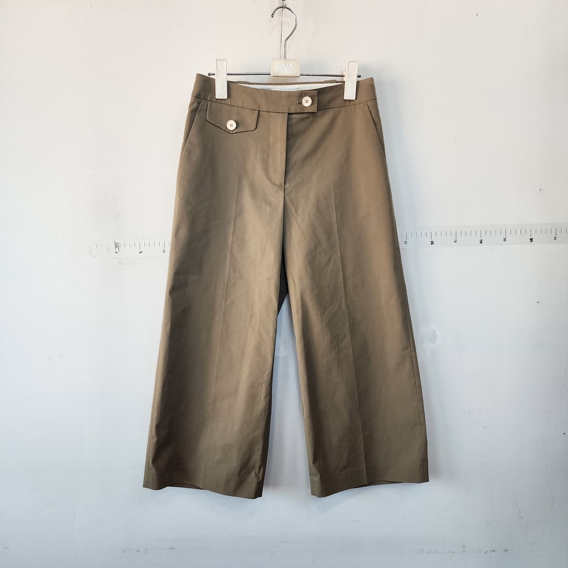 레니본 와이드 크롭 팬츠 상품이미지1