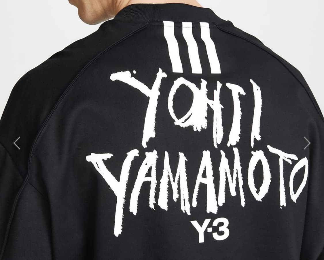 Y-3 아디다스 요지 야마모토 오버사이즈 백로고 크루넥 스웻셔츠블랙XXL 상품이미지9