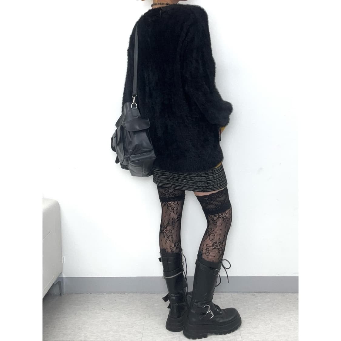 빈티지 블랙 퍼 가디건 상품이미지3