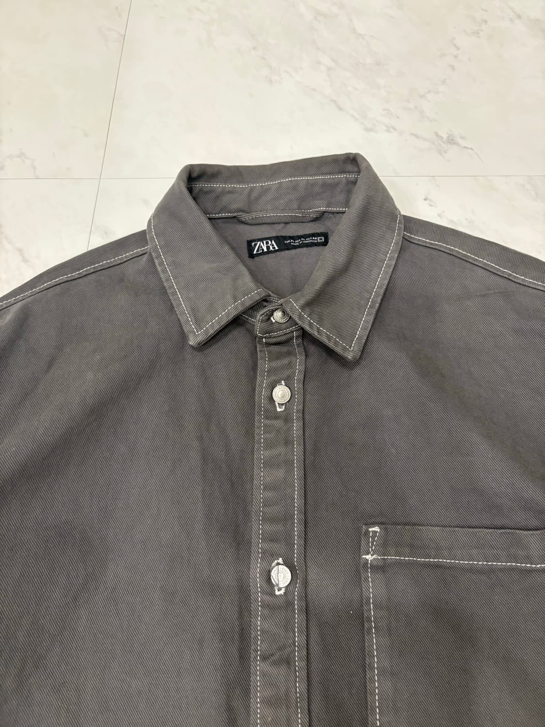 zara stitched denim shirt  상품이미지2