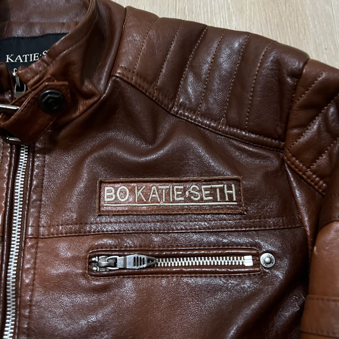 KATIE SETH 컬렉션 남성 양가죽 바이커 가죽자켓 L/100  상품이미지3