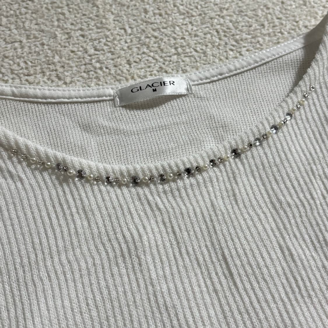 일본빈티지 GLACIER 화이트 탑 상품이미지2