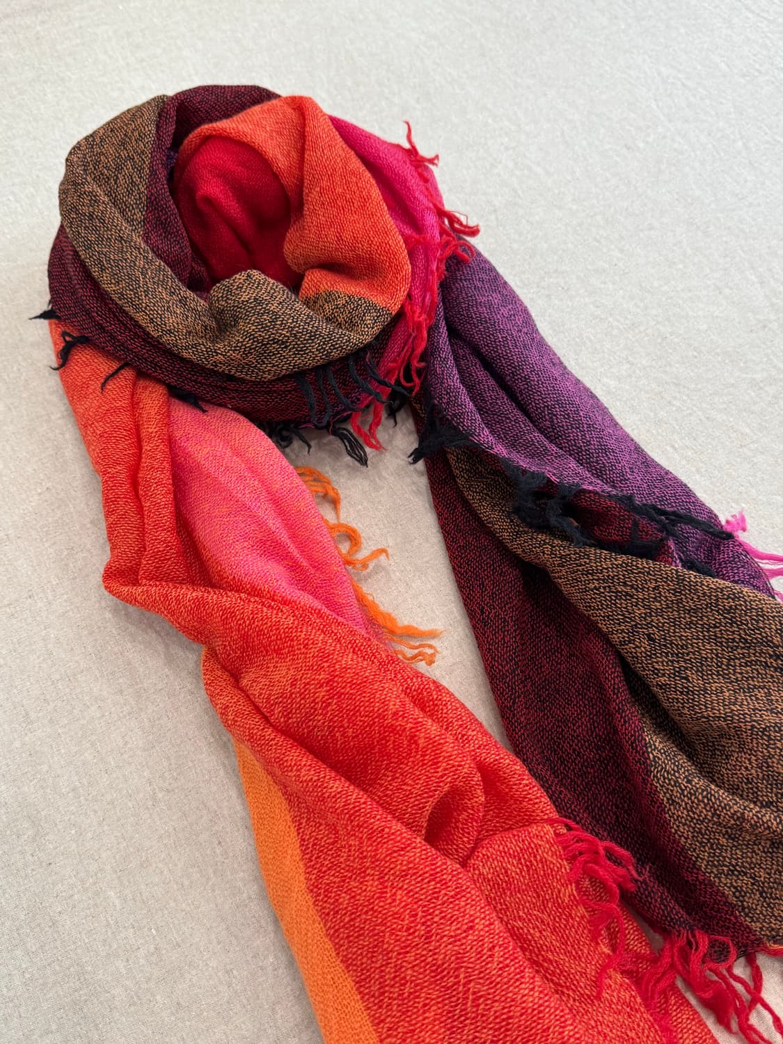 요지야마모토 멀티 컬러 울 머플러 상품이미지3