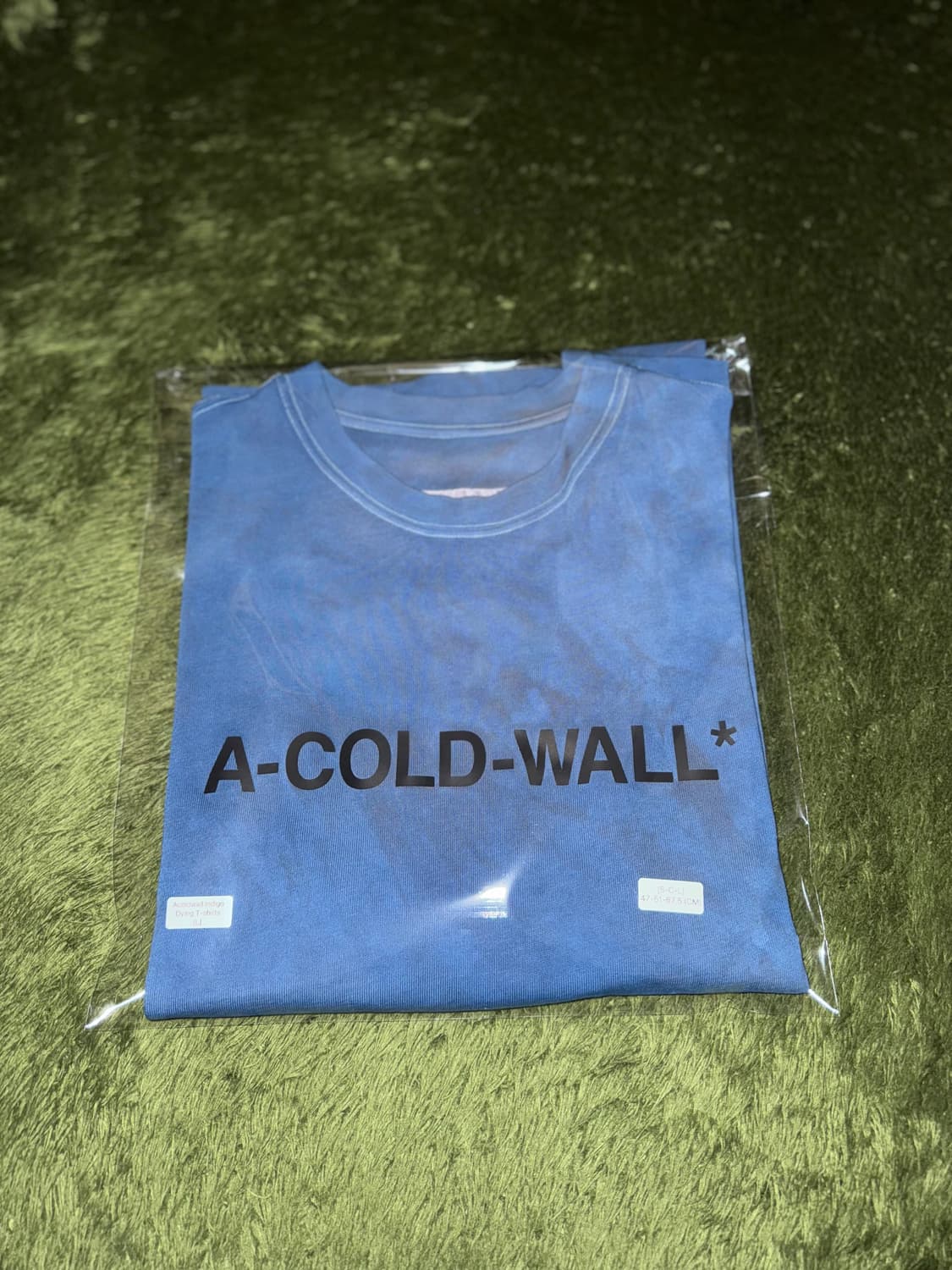 [L] ACW 어콜드월 러버 로고 핸드 다잉 소프트 터치 티셔츠 인디고 상품이미지10