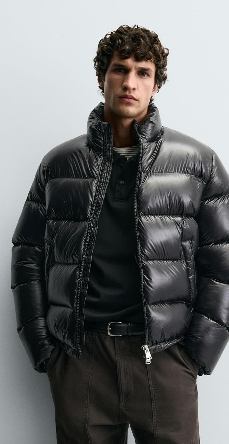 자라 25FW 유광 다운 패딩 점퍼 S 블랙 논후드 상품이미지8