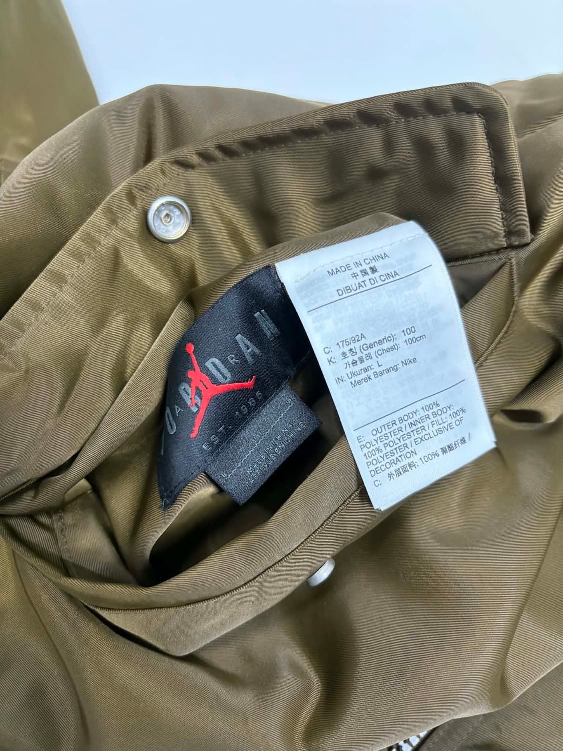 나이키 에어 조던 신형 모카 브라운 MA-1 항공 점퍼 양면 바시티 자켓 상품이미지5