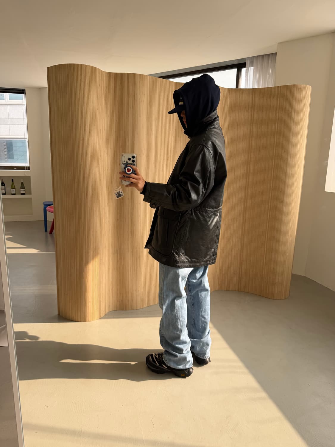 Vtg leather car coat 상품이미지7