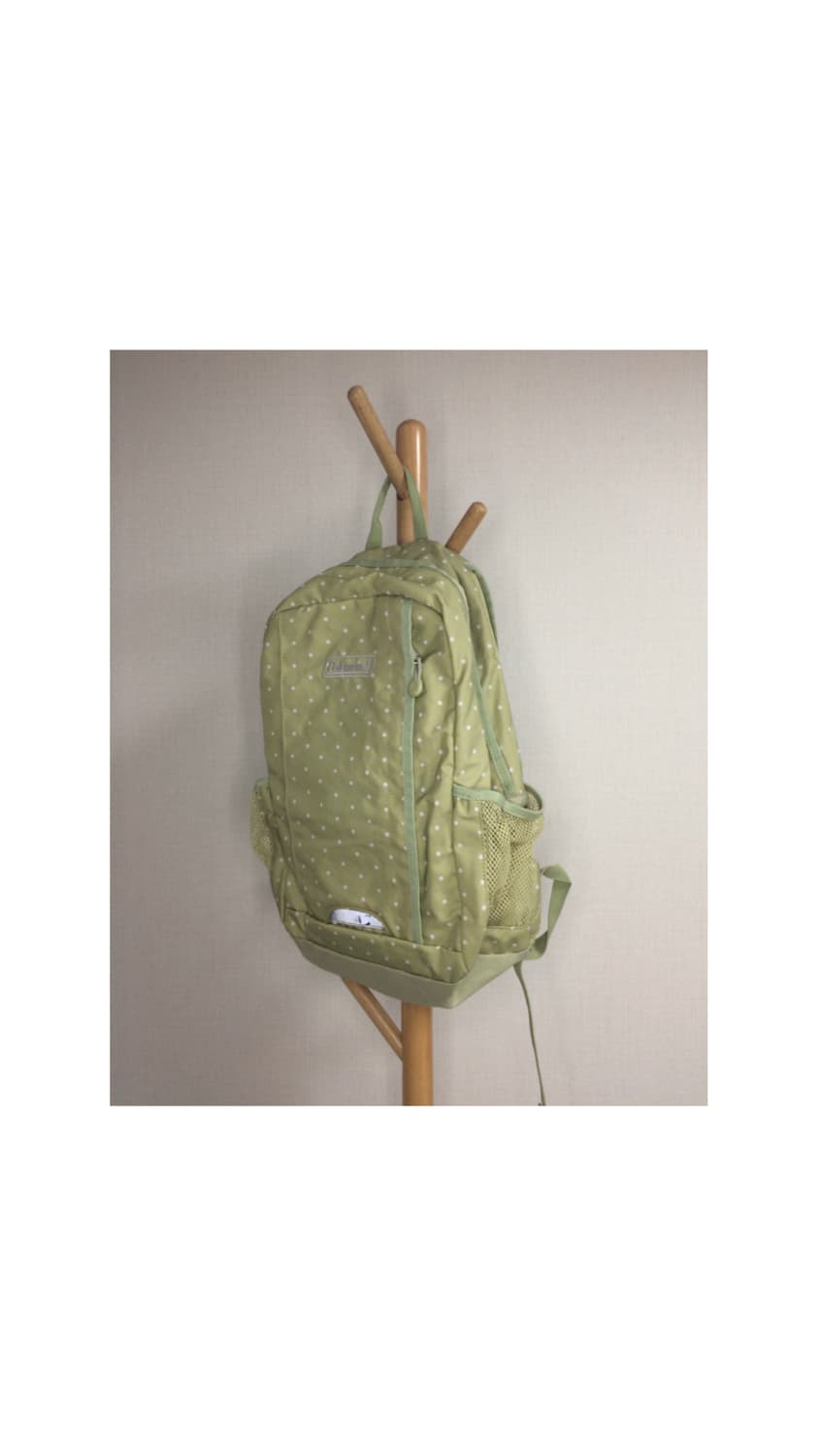 콜맨 베이지 그린 도트 땡땡이 백팩 상품이미지3