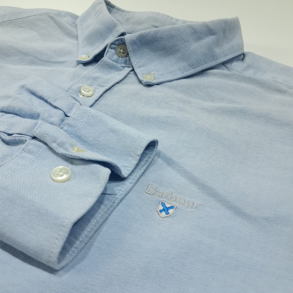 CL771 L 바버 코튼 버튼다운 클래식 블루 셔츠 남방 상품이미지5