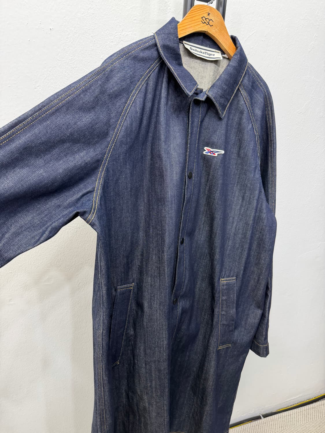 정품) 오니츠카타이거 오버핏 데님 롱자켓 M 상품이미지2