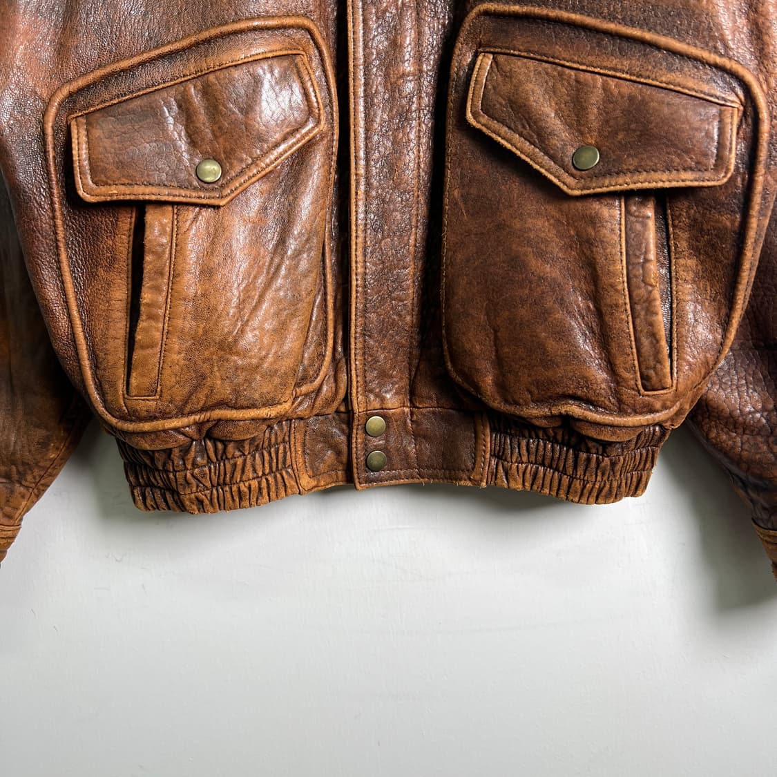 VTG 빈티지 브라운 G-1 양가죽 플라이트 자켓 M 상품이미지5