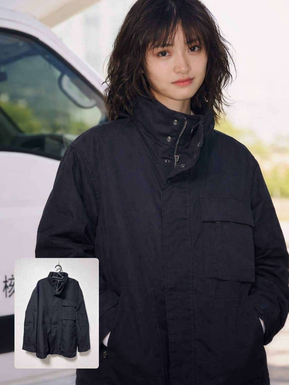 컨셉원 블랙 바람막이 상품이미지1