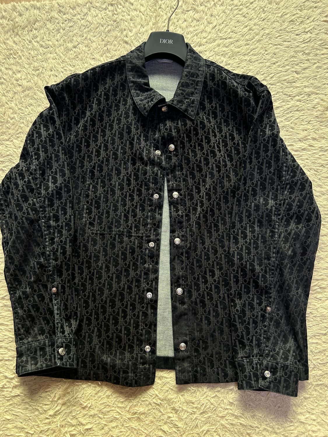 [52size] 디올 오블리크 벨뱃 데님 셔츠 자켓 상품이미지1