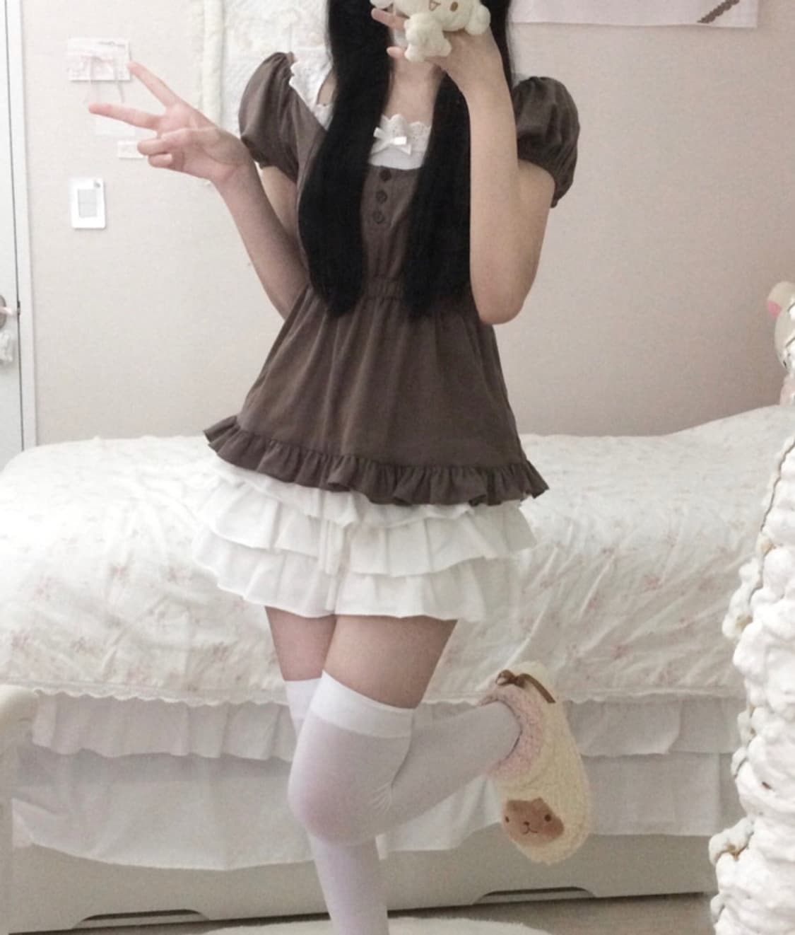 스너그 하치 블라우스 브라운 상품이미지5