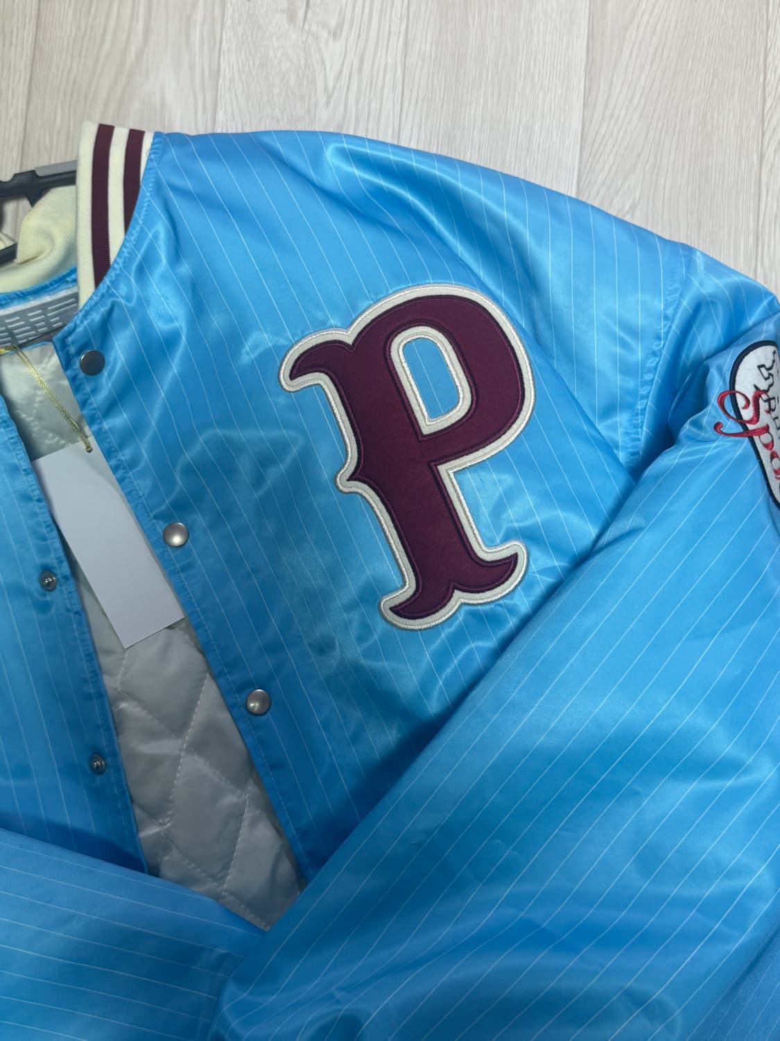 피엔지저널 png  journal 바시티 자켓 스카이 블루 / os 상품이미지4