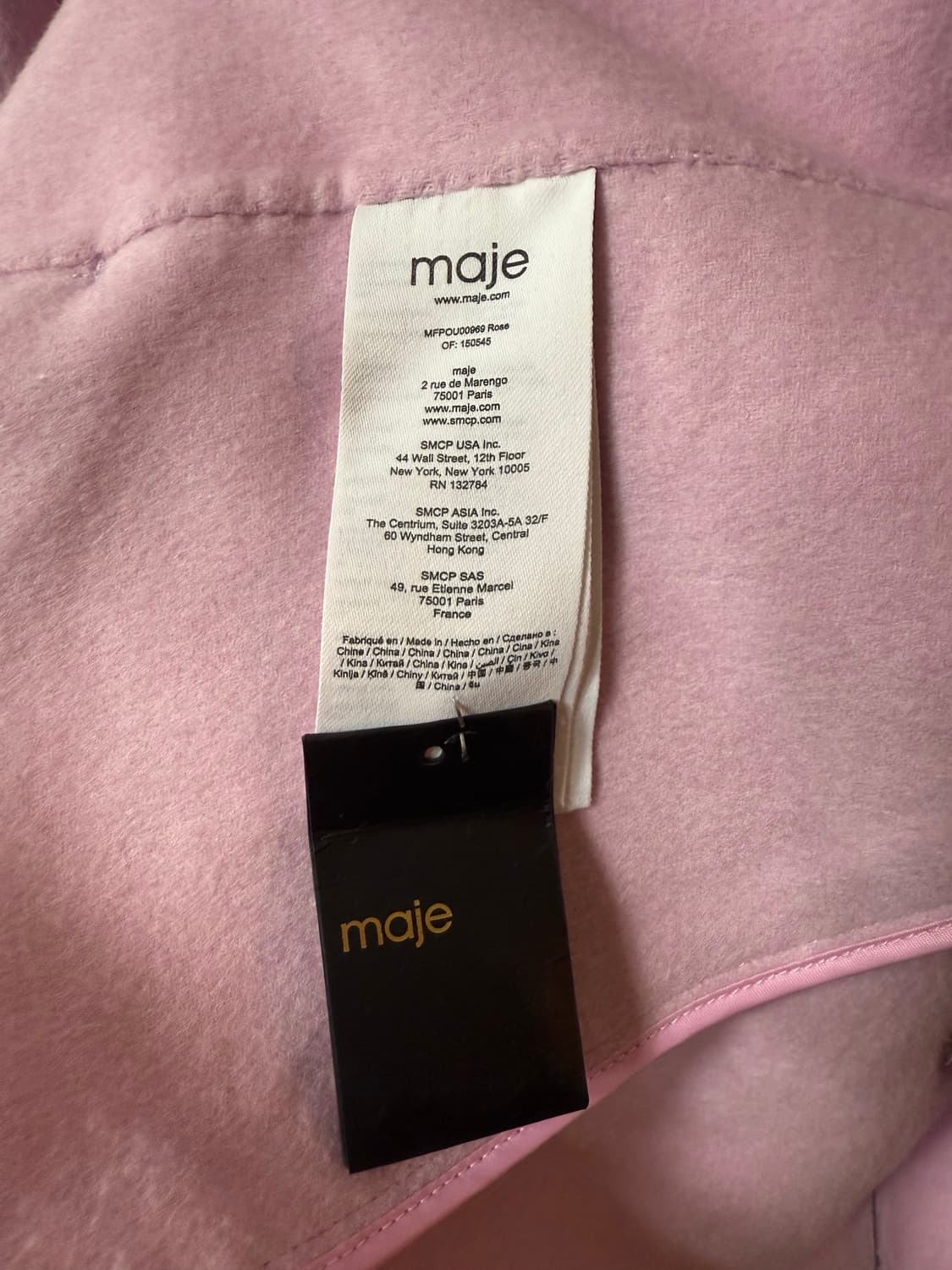 마쥬 핑크 울 코트 상품이미지4