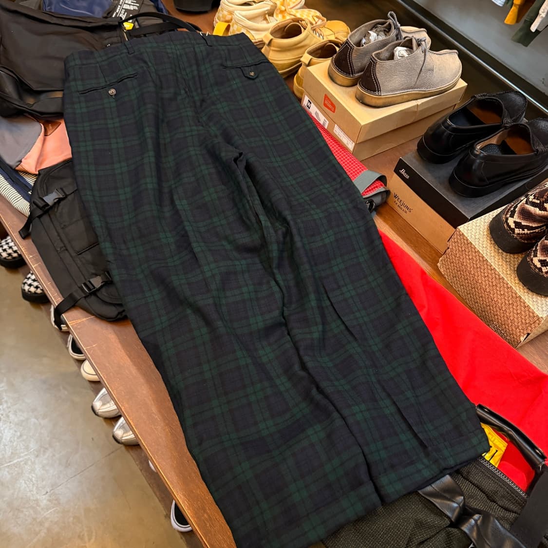 80 ~ 90S 타미힐피거 타탄체크 클래식 와이드 팬츠 34 35 36 상품이미지6
