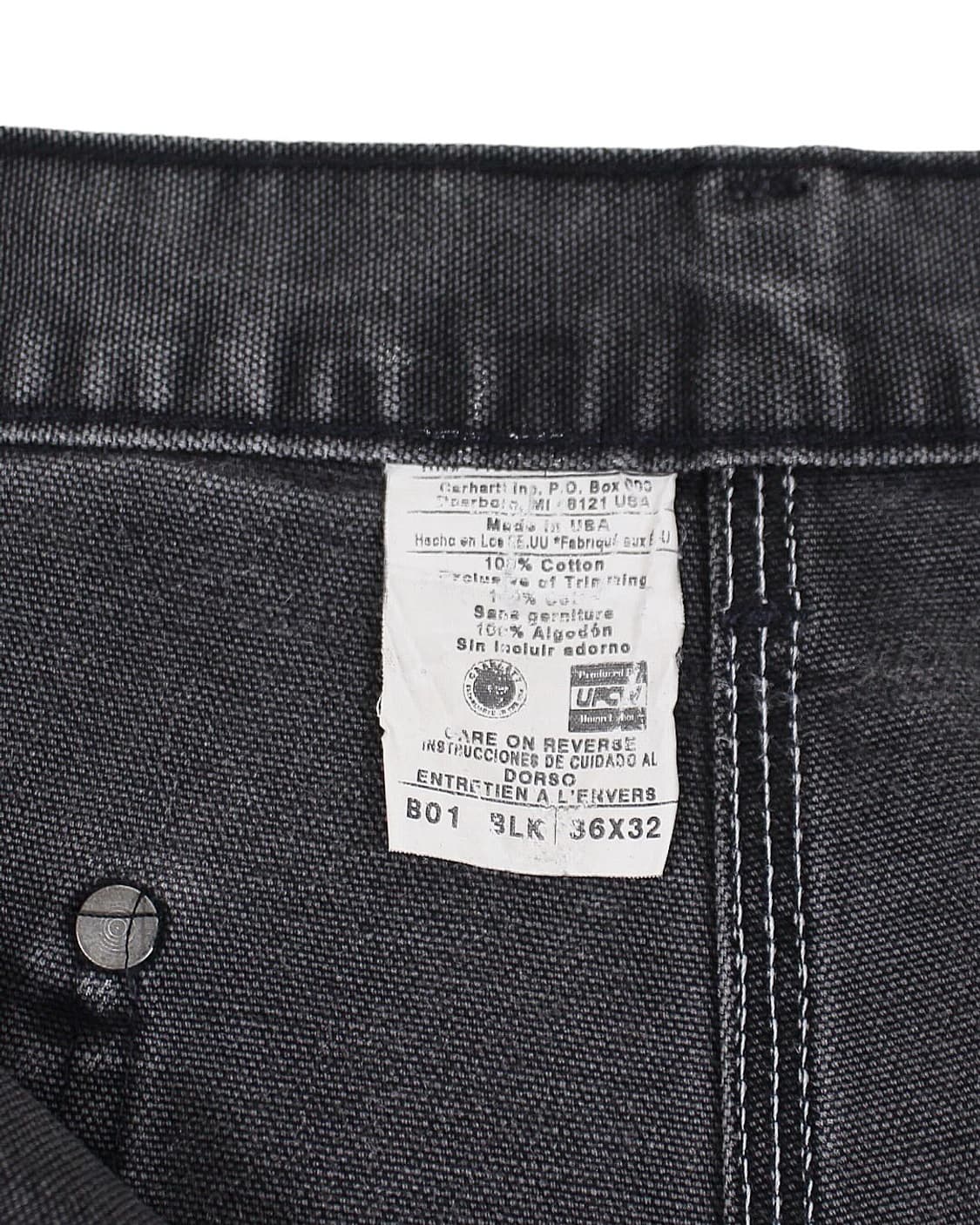 2001 USA 칼하트 B01 BLK 더블니 카펜터 팬츠 빈티지 그레이 상품이미지4