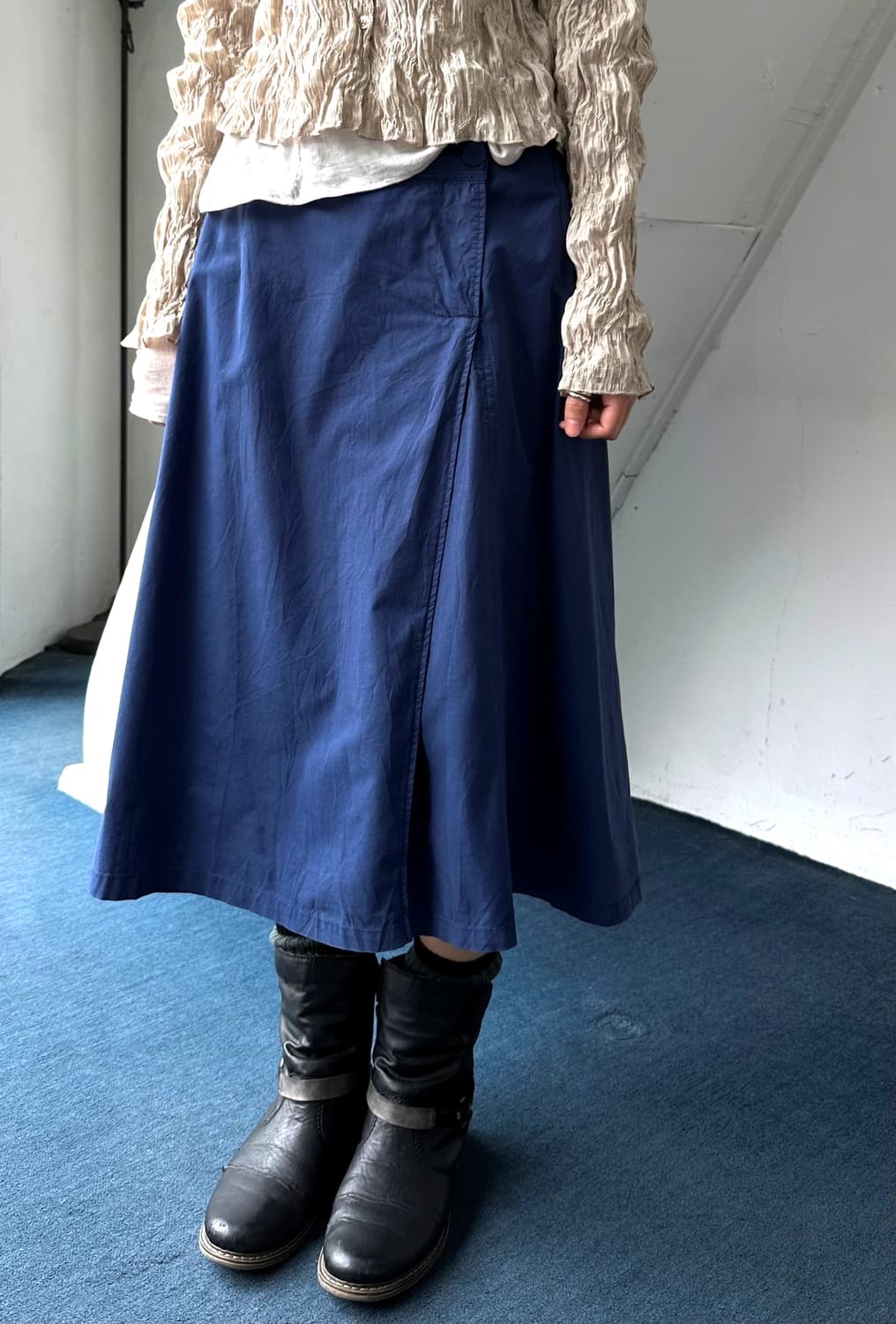 Natural cotton design pleats skirt 상품이미지7
