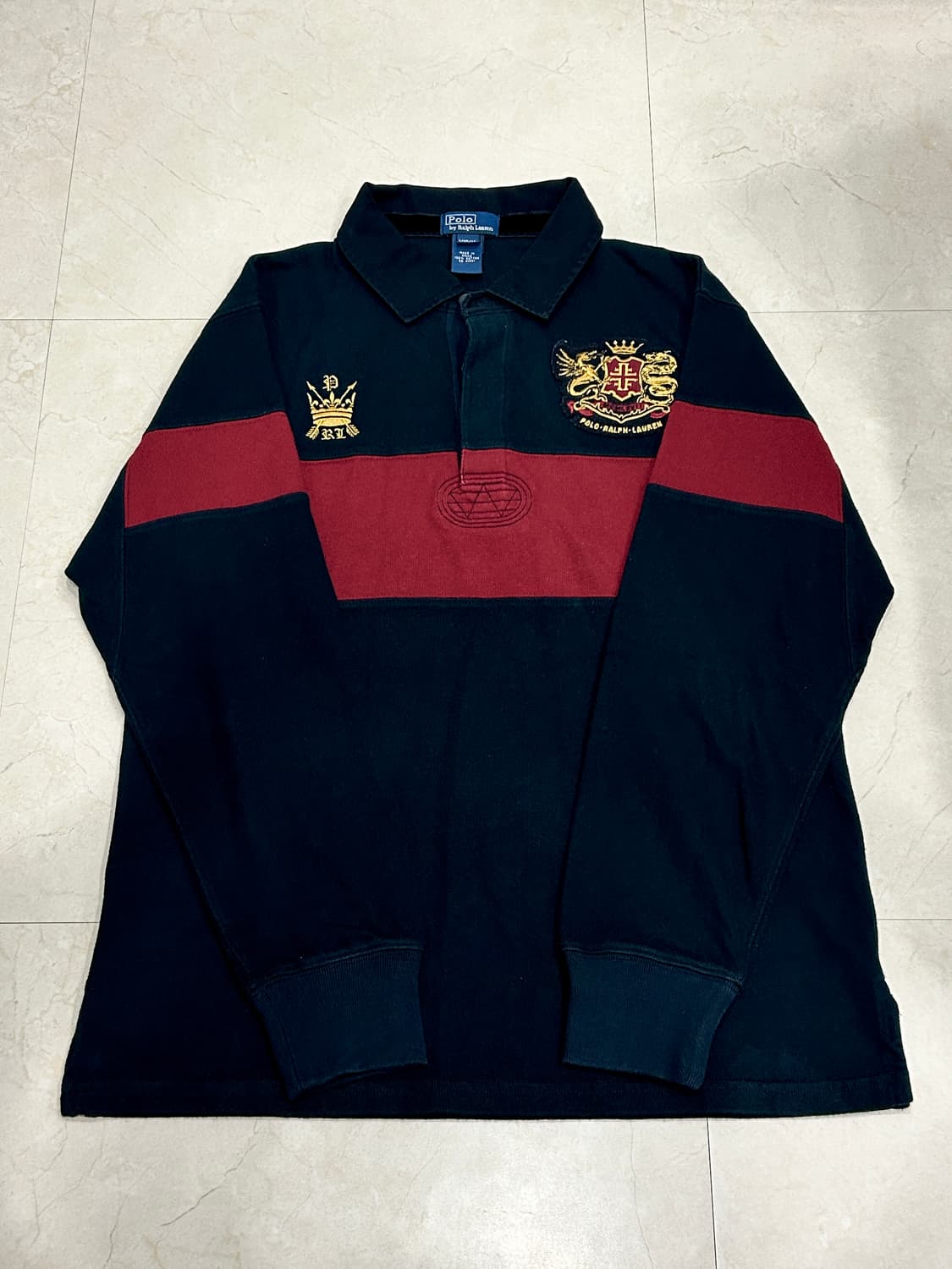 90-00s 폴로 랄프 로렌 럭비 셔츠 (키즈 L/성인 XS) 상품이미지1