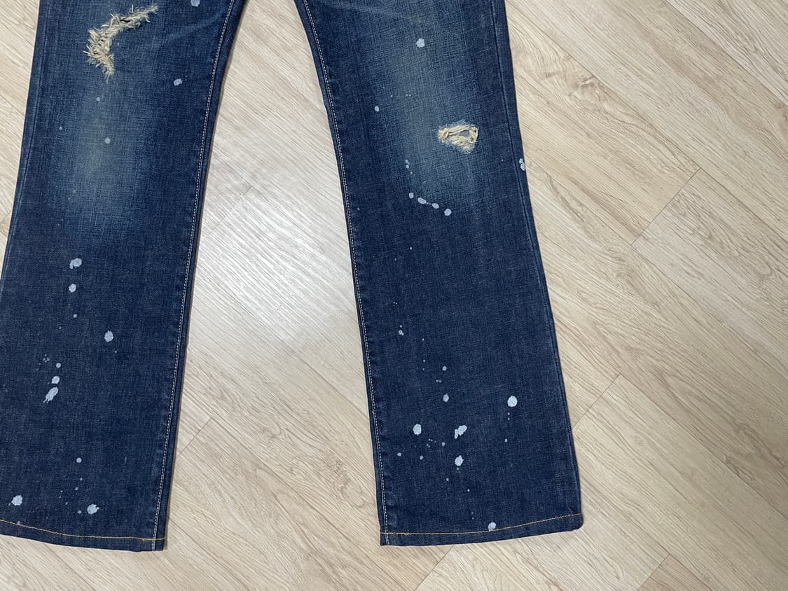 29) 00's 리바이스 재팬 여성 진청워싱 페인팅 데님 부츠컷 상품이미지7