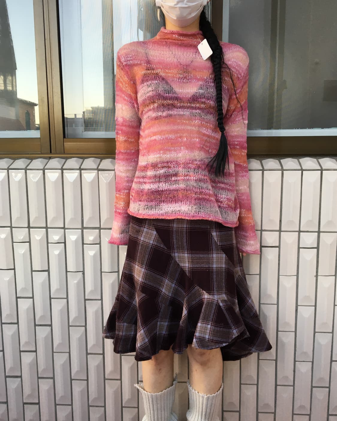 unbalanced check pattern skirt 상품이미지6