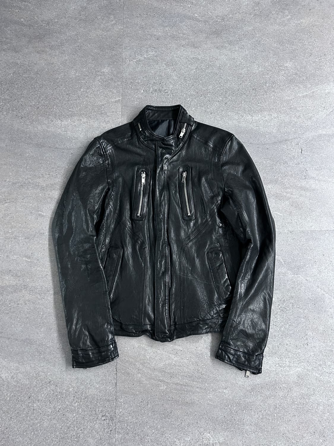 이탈리안 멀티 지퍼 램스킨 자켓 상품이미지4