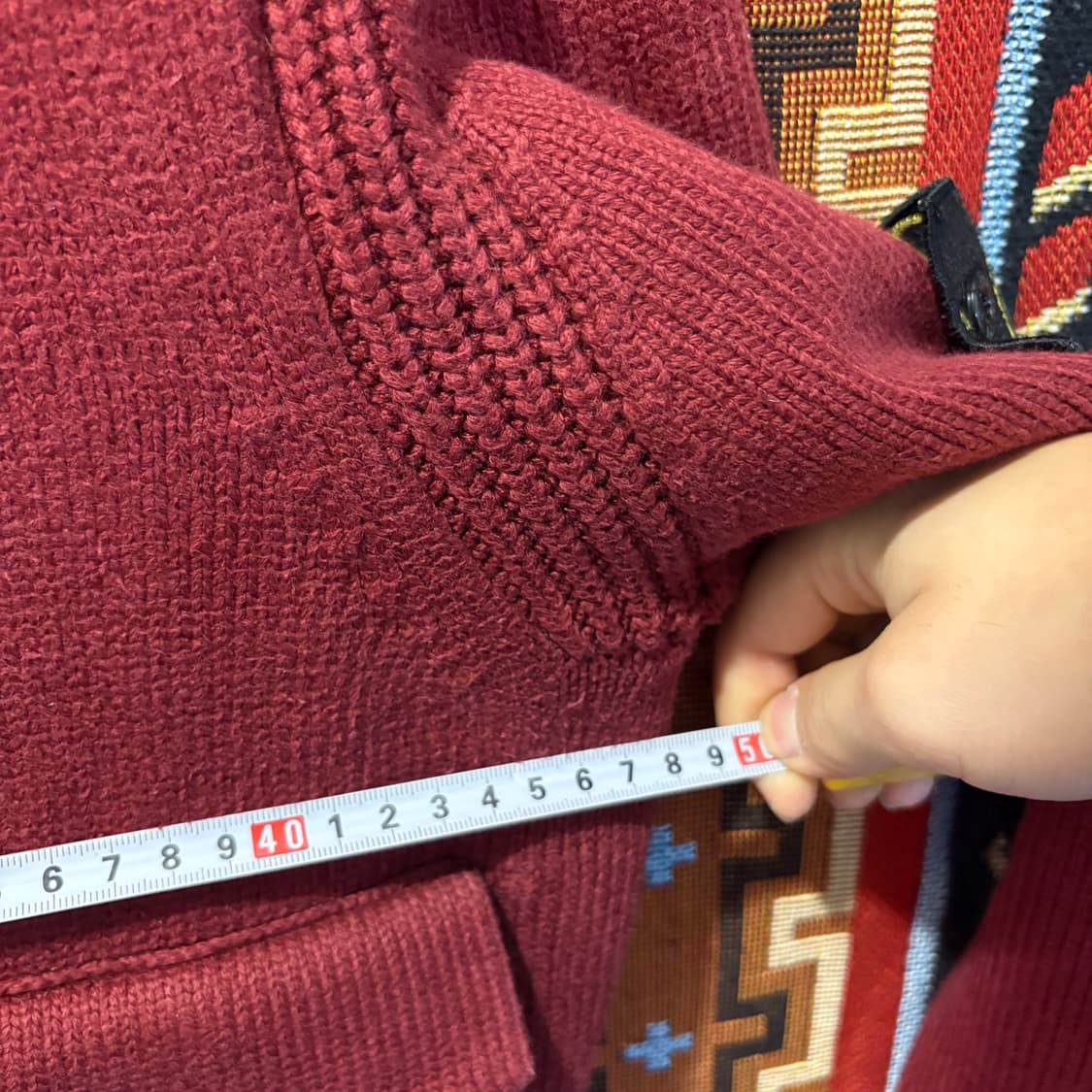 00‘s 스톤아일랜드 버건니 니트 포켓 집업 상품이미지10