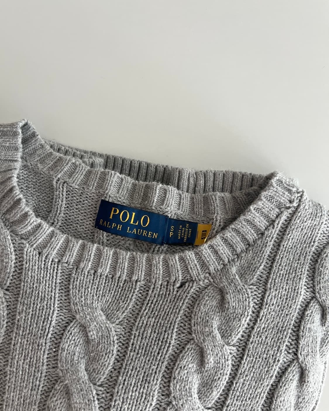 폴로 랄프로렌 그레이 케이블 니트 스웨터 s 상품이미지2