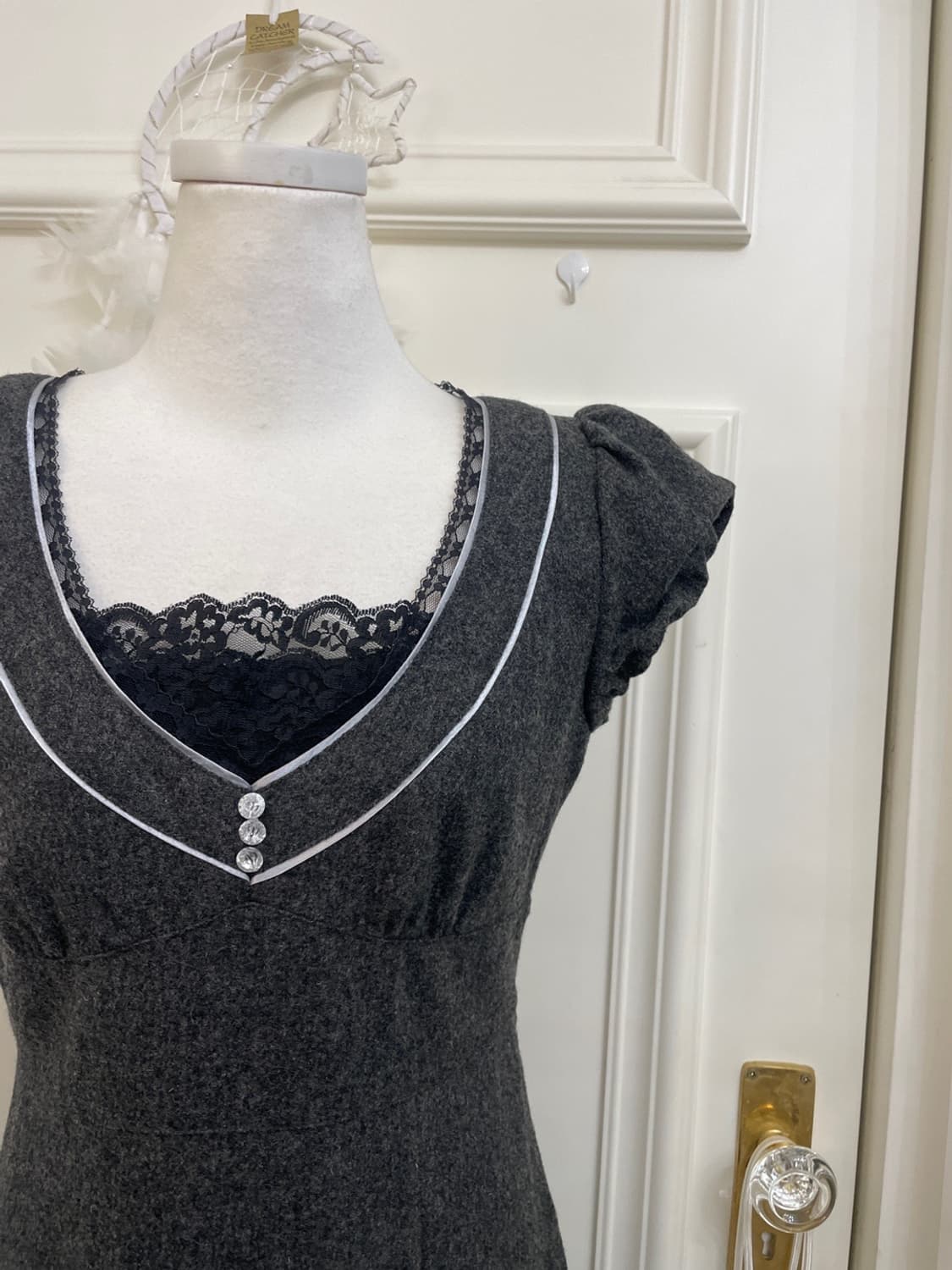 IMAGE charcoal lace trim french sleeve l 상품이미지6