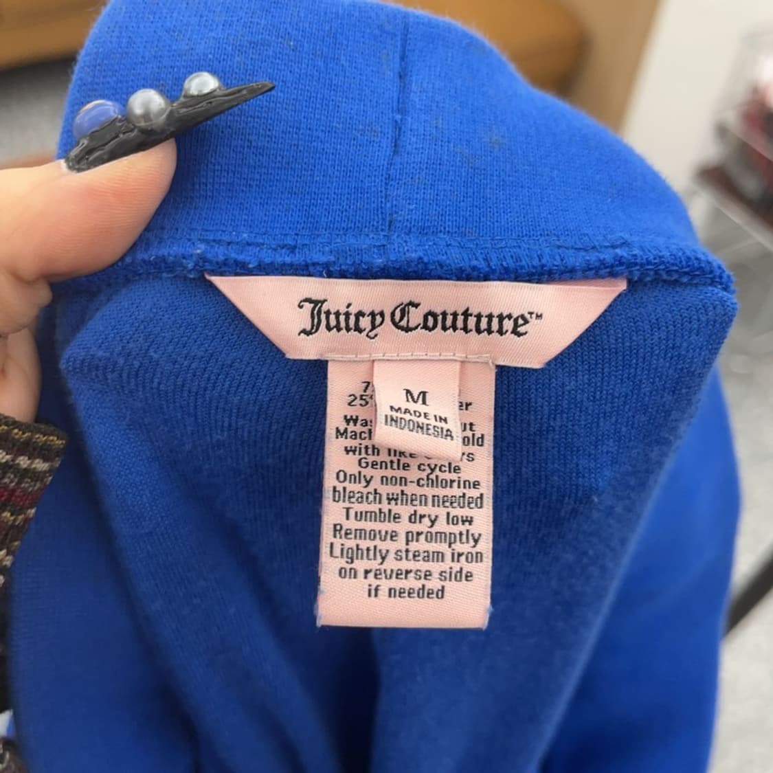 쥬시 꾸뛰르 Y2K 벨벳 코발트 블루 트레이닝 팬츠 M C08788 상품이미지5