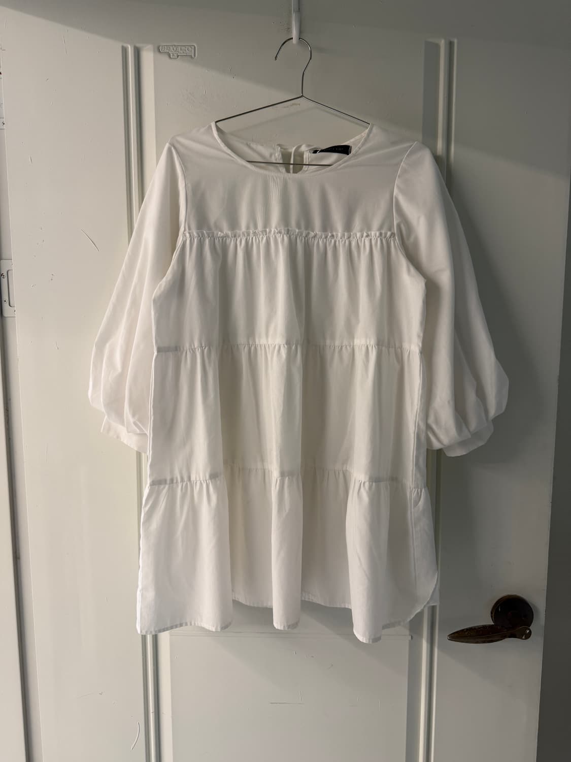 일본빈티지 화이트 퍼프 프릴 블라우스 원피스 상품이미지5