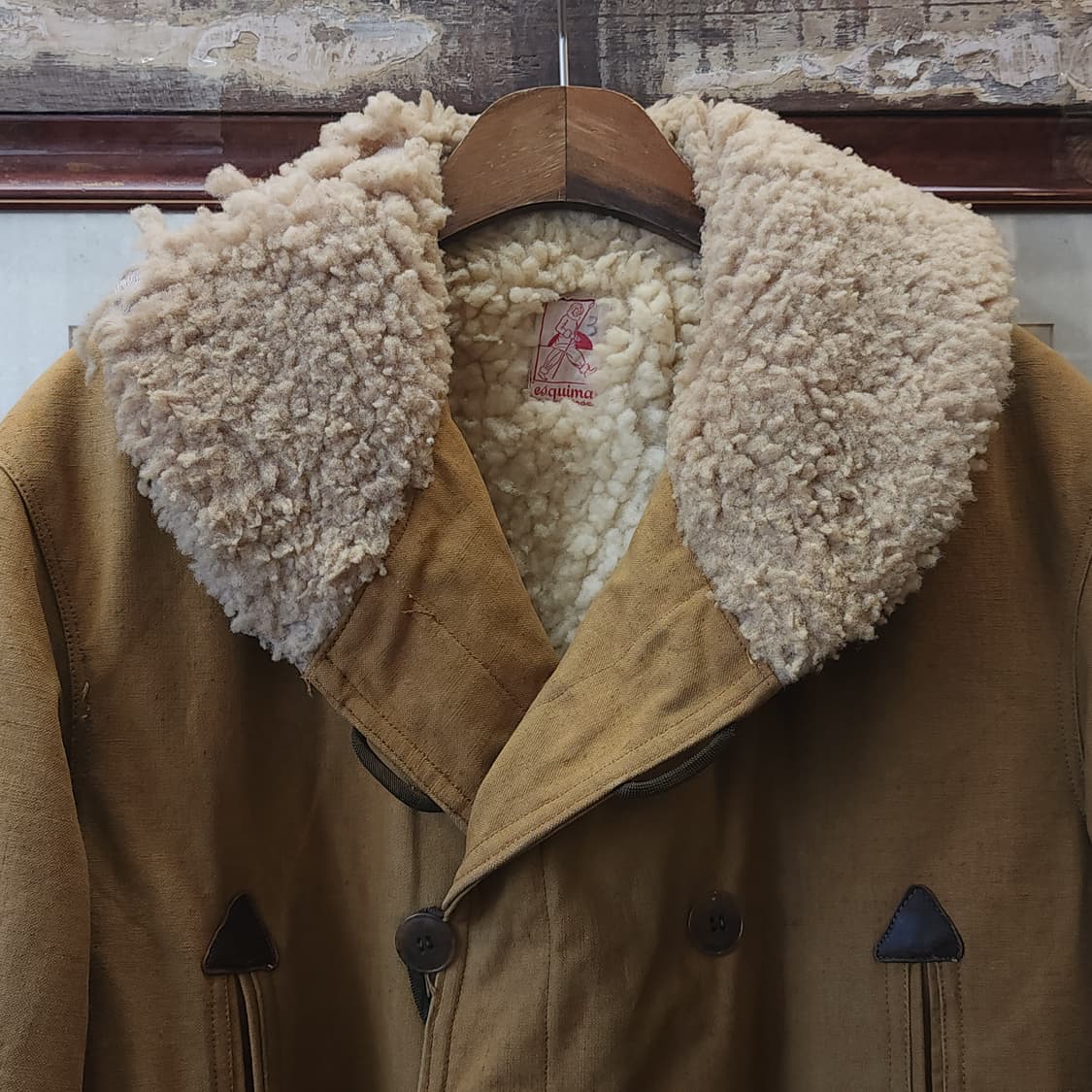 50s 프랑스 매키노 코트 랜치코트 옥스포드 패브릭 에스키모 L 상품이미지3