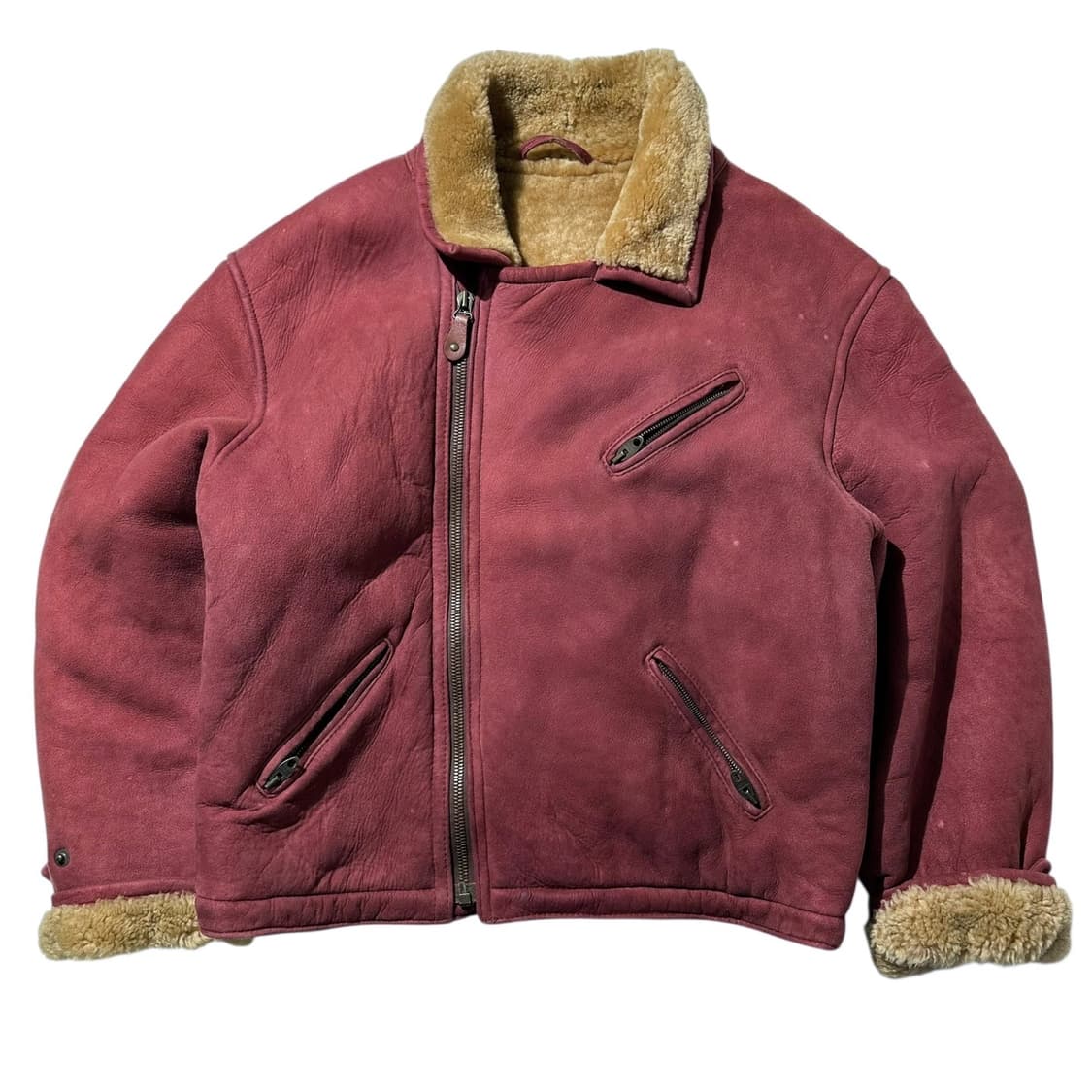 쉐비뇽 레더 시어링 무스탕 라이더 자켓 상품이미지1