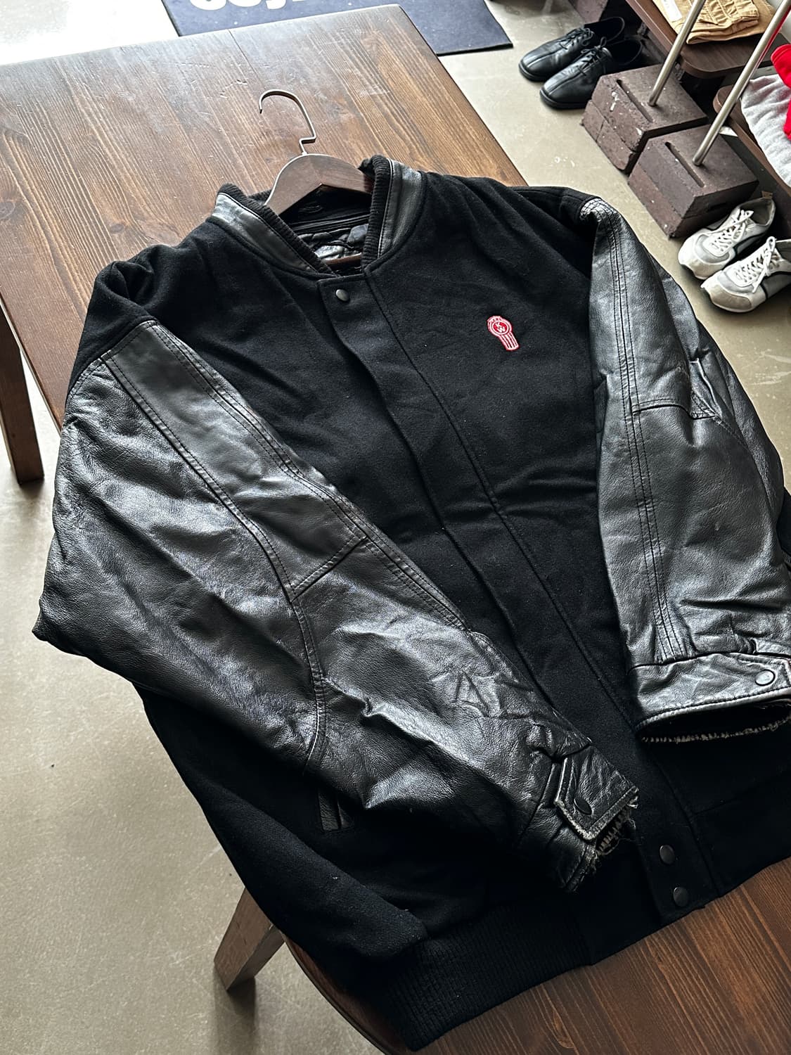  KENWORTH TRUCK CENTRES 울 레더 바시티 자켓 상품이미지2