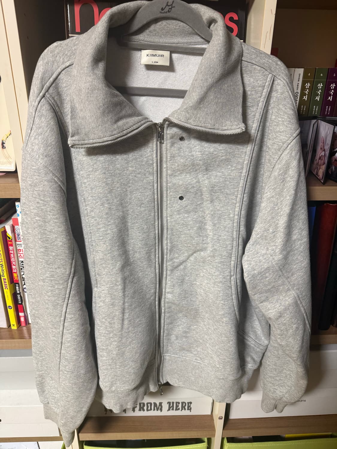 키뮤어 커브드 오버핏 빅카라 집업_그레이 L 상품이미지1