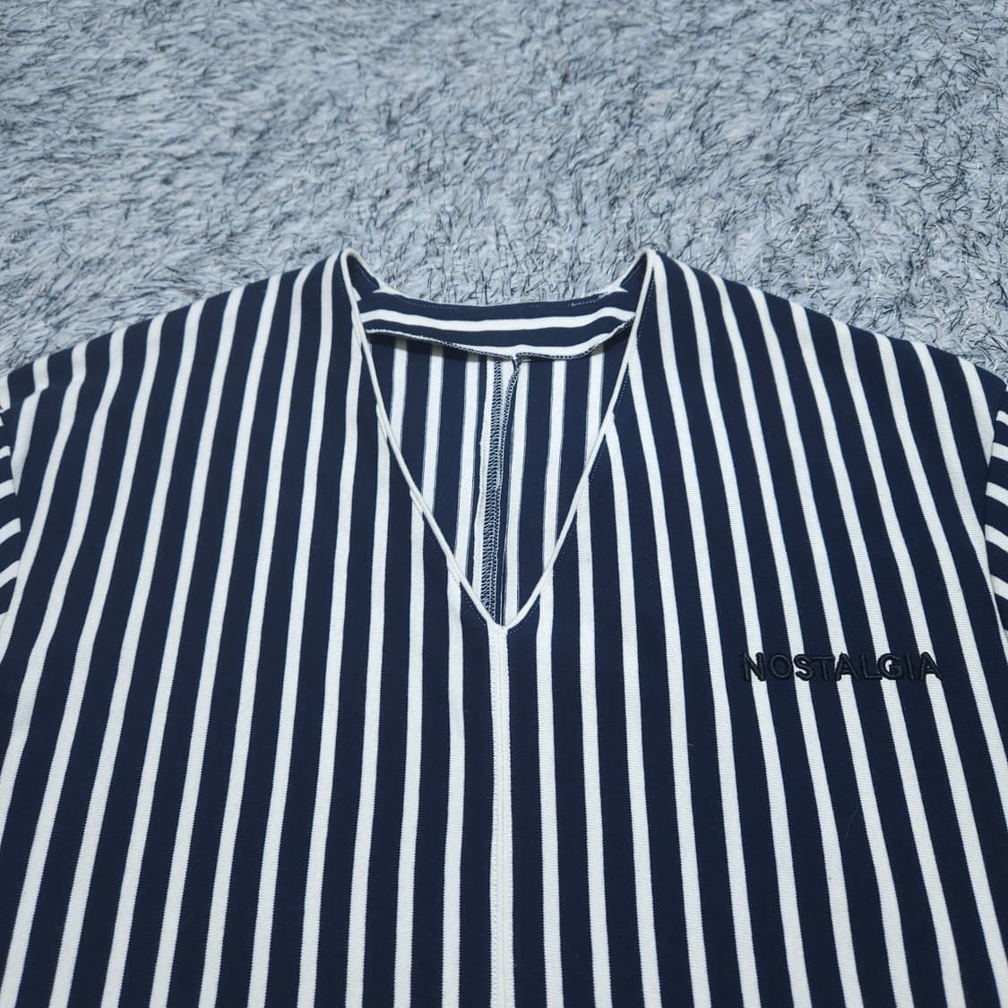 시스템) Free 여자 스트라이프 브이넥티셔츠 / 왕눈이샵 상품이미지3