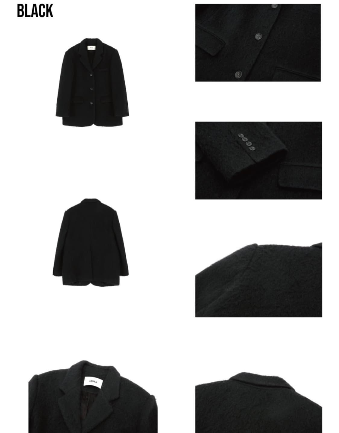 아수라 모헤어 자켓 블랙 상품이미지5