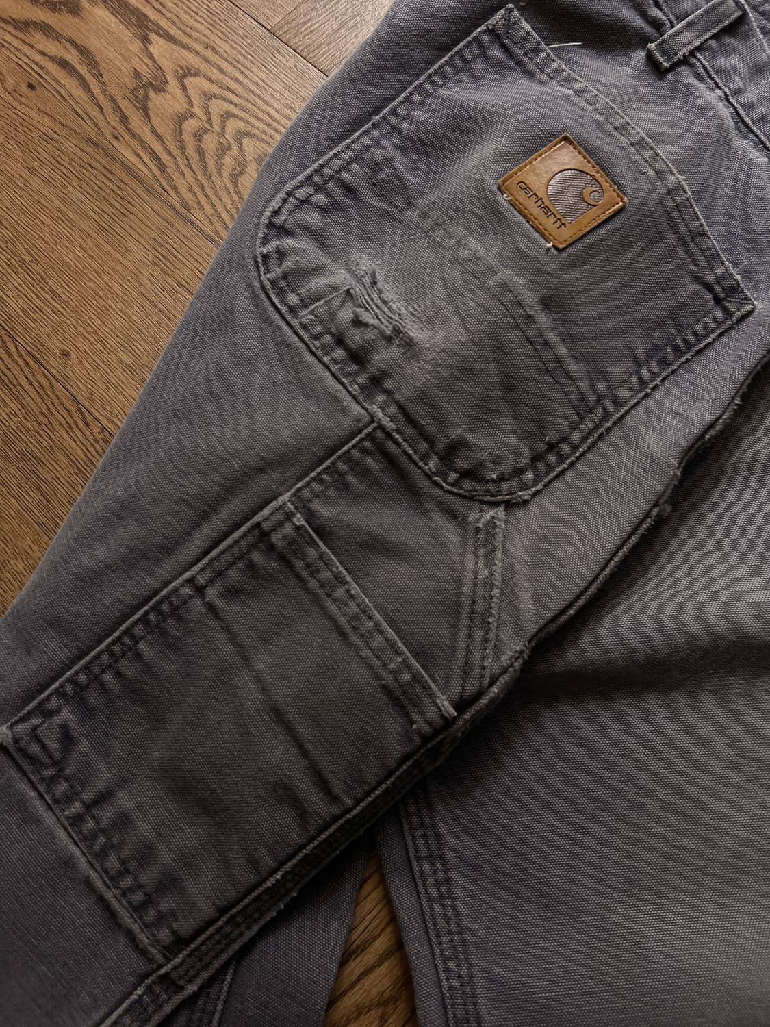 [35]칼하트 USA Made 하드 페이딩 페트롤 블루 싱글니 워크 팬츠 상품이미지7