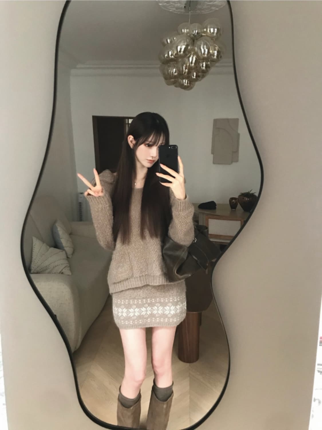 라벨르블랑 벨몽 투피스 세트 브라운 상품이미지1