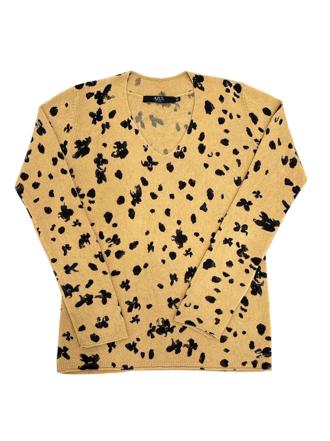 호피 플라워 브이넥 긴팔니트 상품이미지1