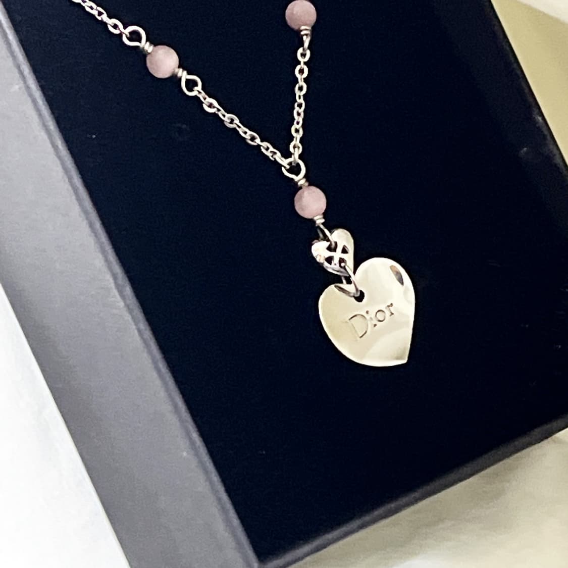 빈티지 ) dior 디올 비즈 하트참 목걸이 상품이미지1