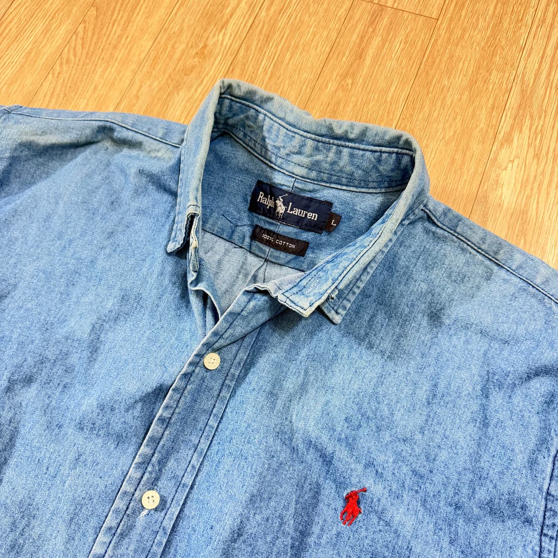 폴로랄프로렌 데님 반팔셔츠 레드포니 상품이미지3