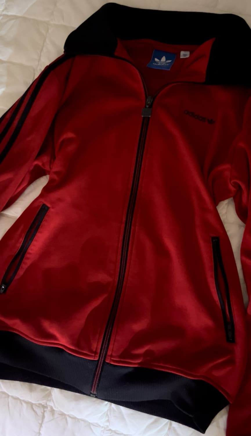 아디다스 베켄바우어 레드 블랙 져지 트랙탑 빨검 100 상품이미지4