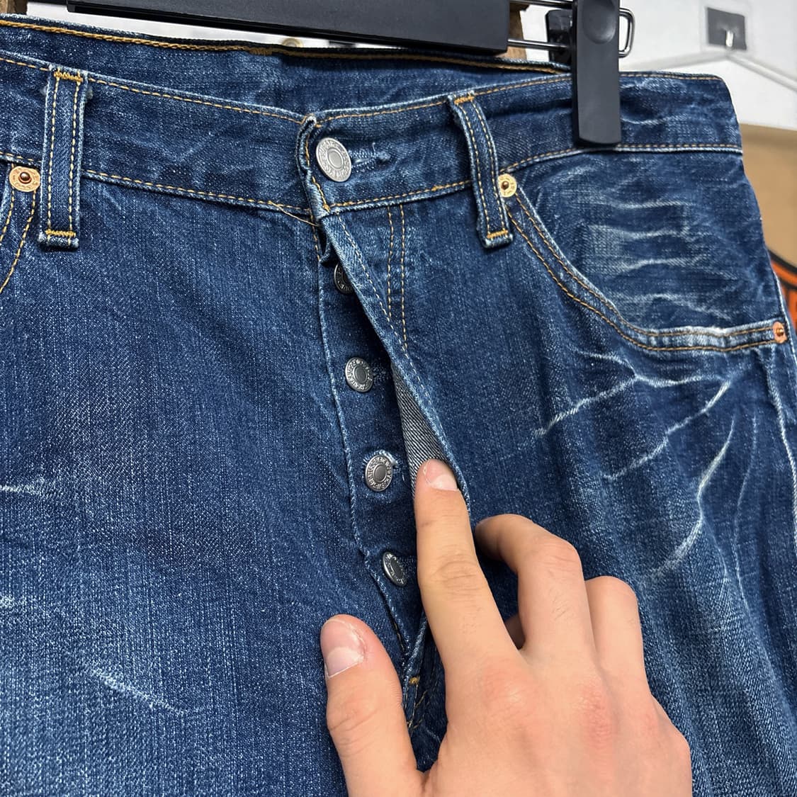 빈티지 리바이스 501 헤비 위스커링 샌드워싱 데님팬츠 N567 상품이미지7