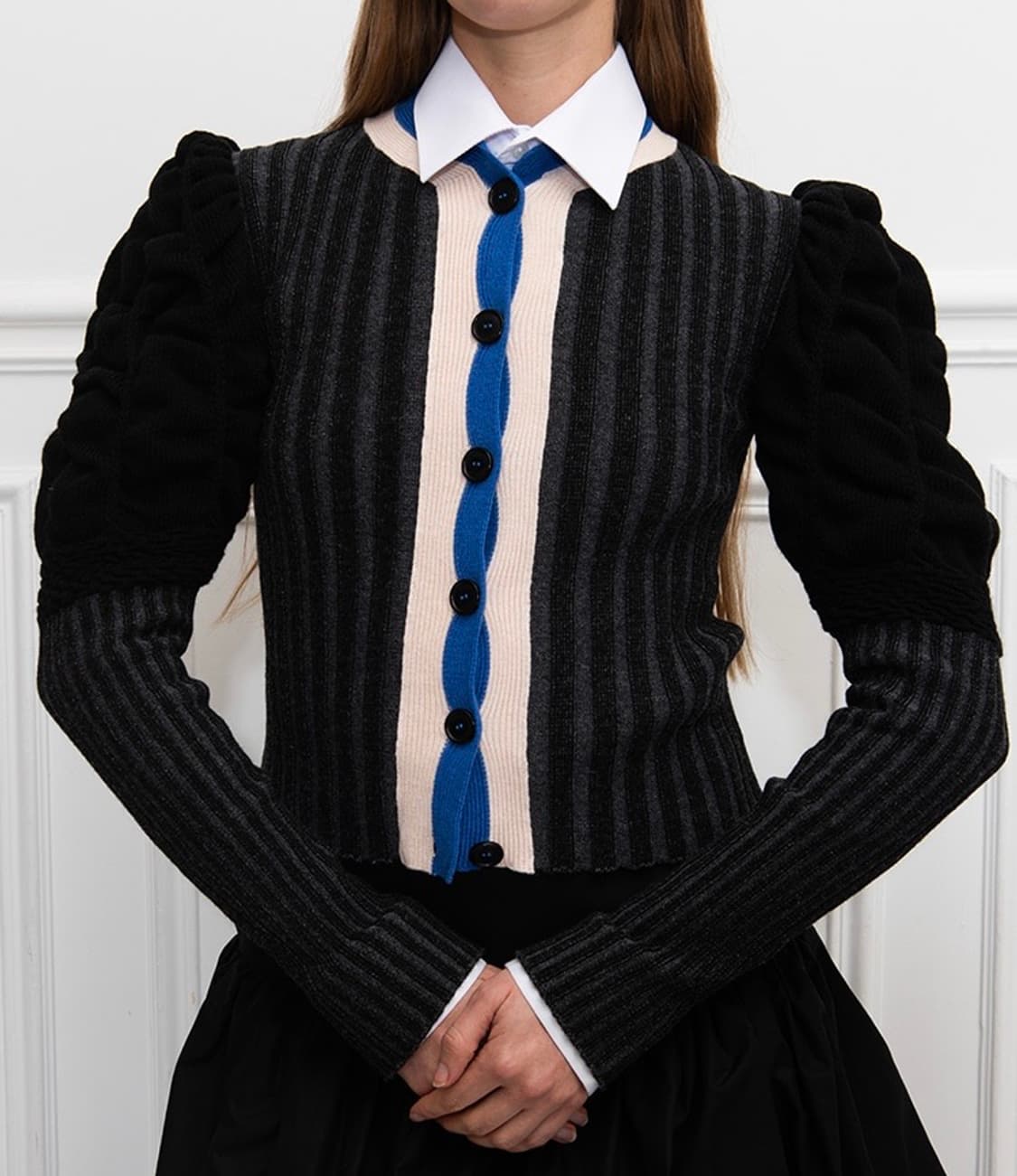 [M]파울라 카노바스 델 바스 25fw 리브 퍼프 가디건 상품이미지1