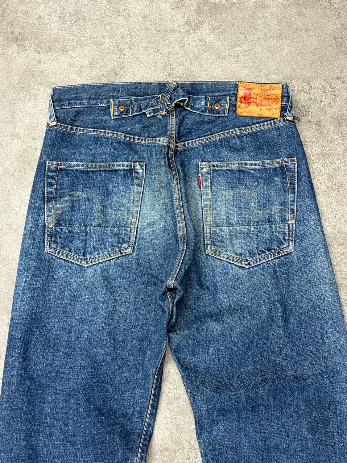 90s evisu 초기형 evis 황소패치 셀비지 데님 팬츠 상품이미지5