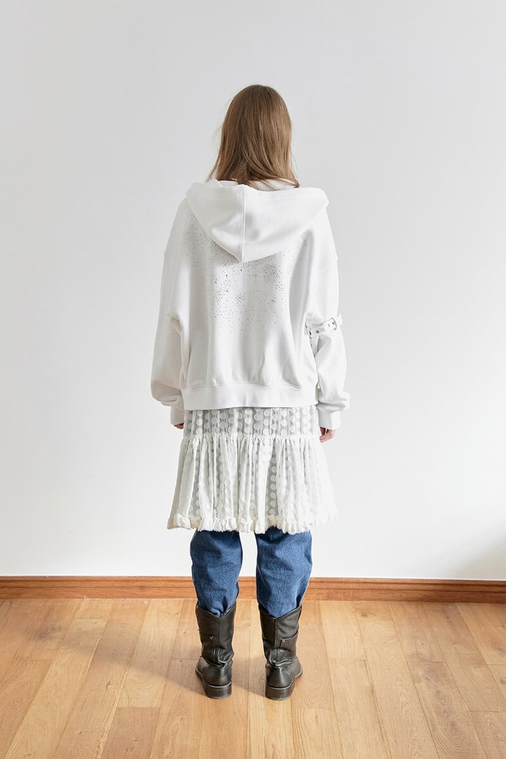 데어드 후드집업 화이트 상품이미지2