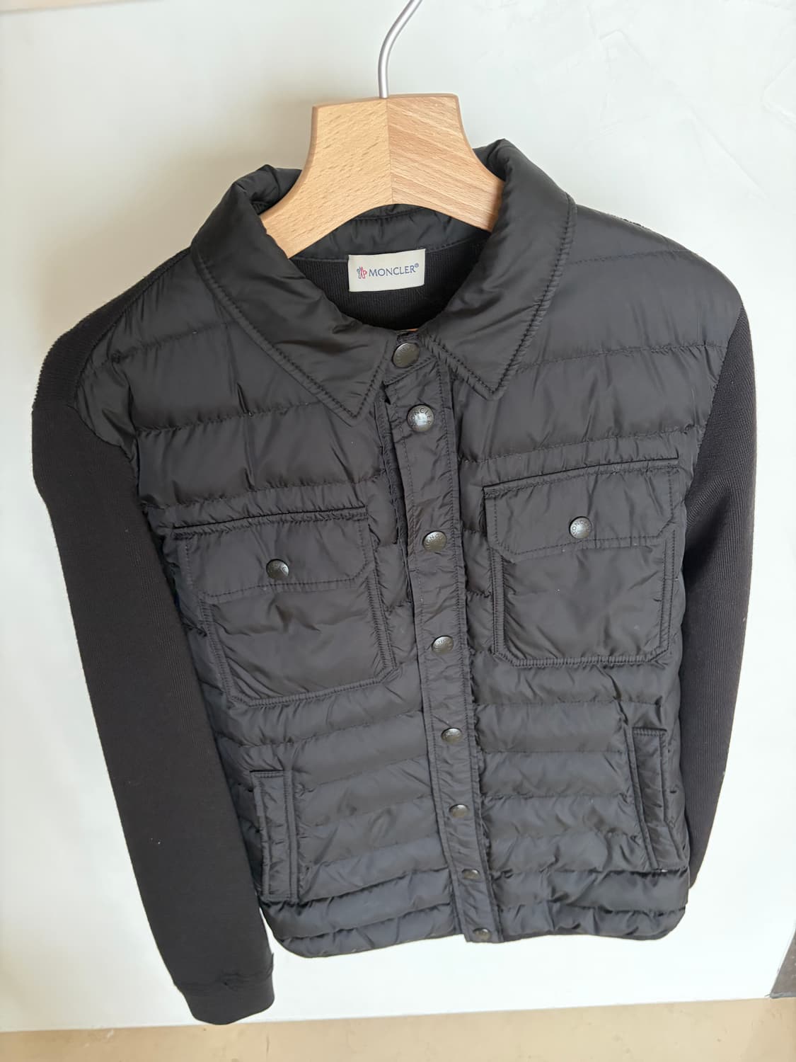 몽클레어 니트 패딩 가디건 블랙 상품이미지1