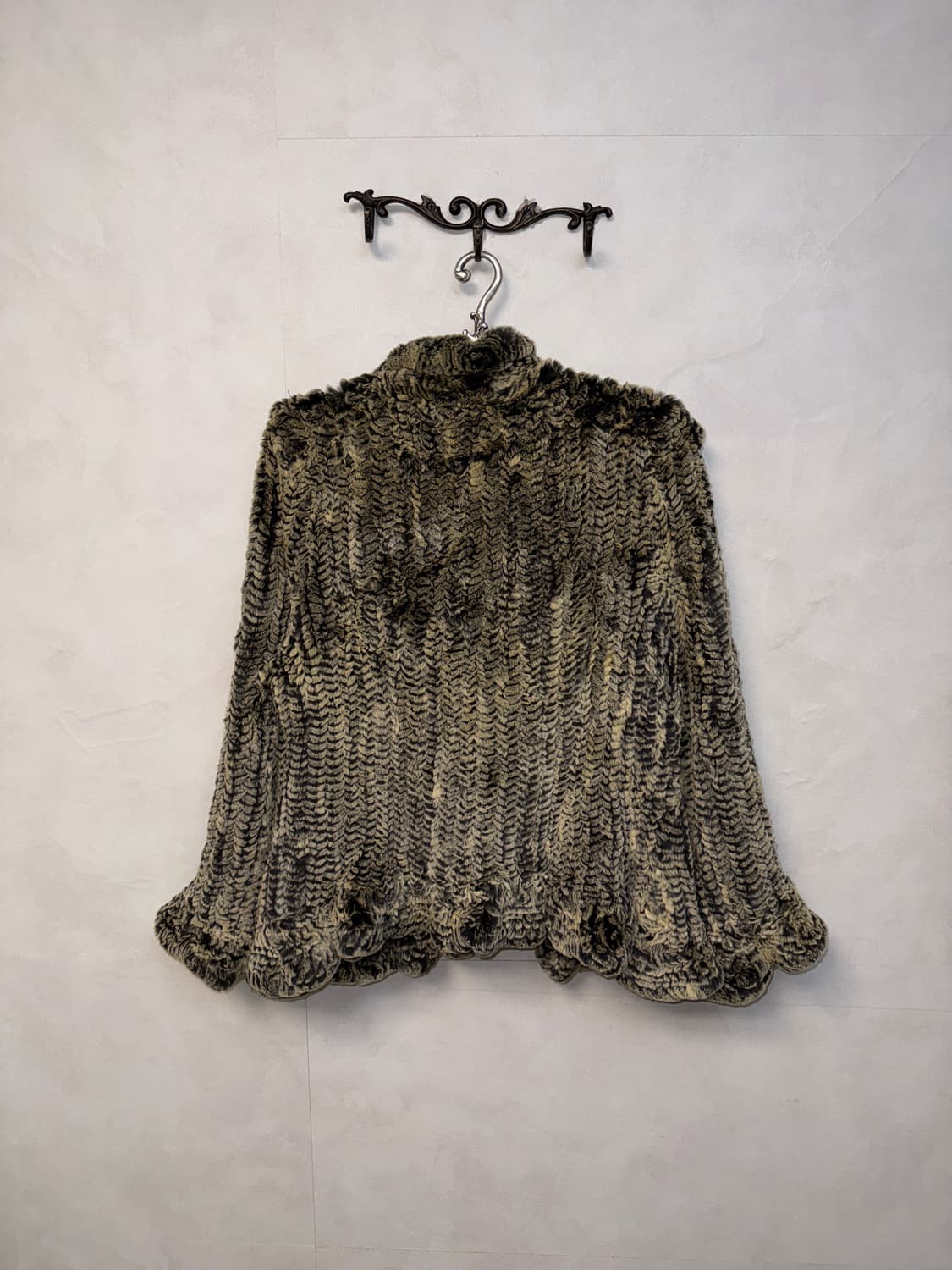 Mixed ash brown rex fur knit jacket  상품이미지3